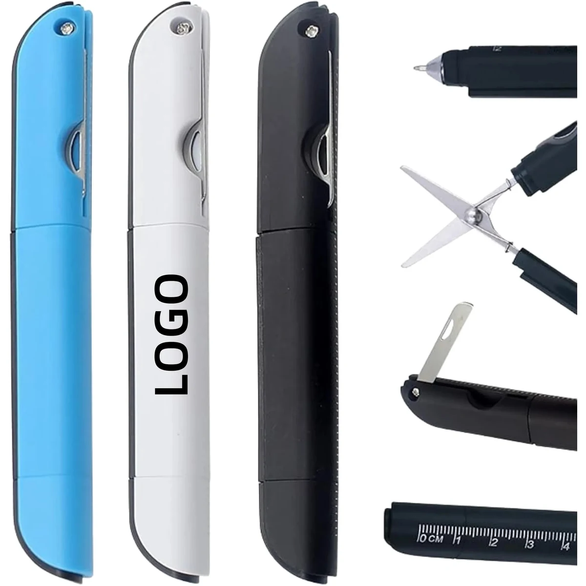 MOQ 4-in-1 Multi-Tool Pen: Scissors, Ruler, Art Knife & Pen 1