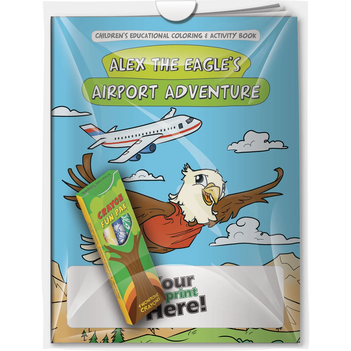 Combo Pack - CB1095 Coloring Book & 4-Pack of Crayons in a Poly Bag 1