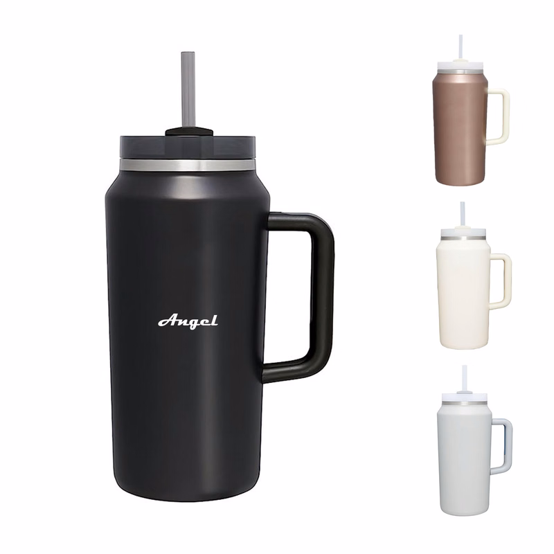 64oz Insulated Water Bottle With Handle Straw