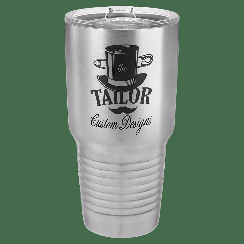 30 oz. Stainless Steel Laser Engraved Polar Camel Tumblers w/Slider Lid