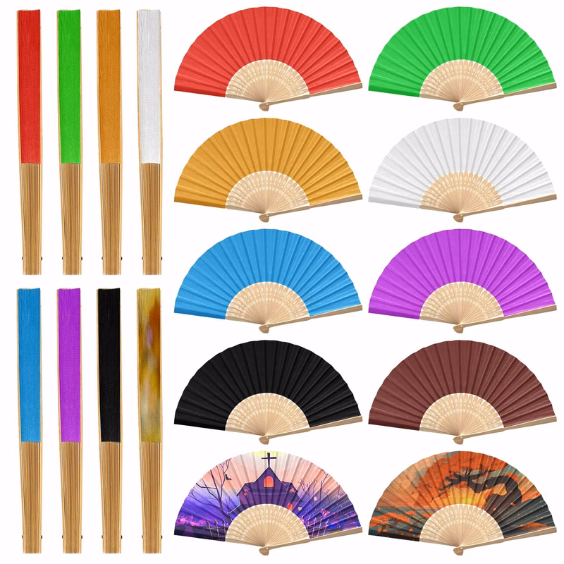 8" Folding Paper Hand Fan