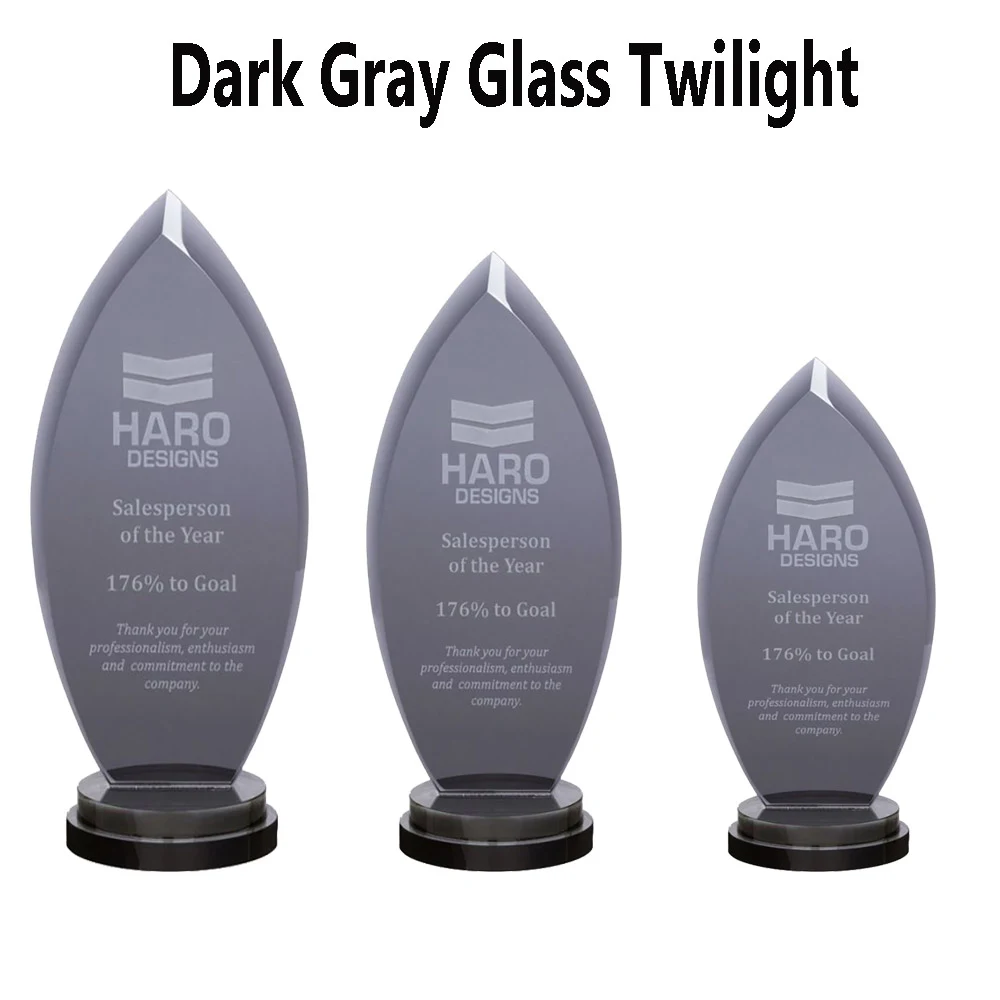 dark Grey glass twilight award. 1