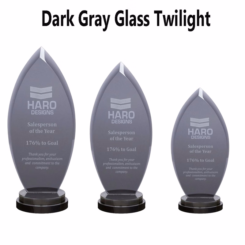 dark Grey glass twilight award.