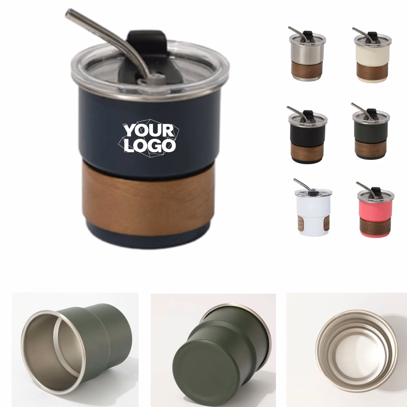 10 Oz Wood Grain Stainless Steel Tumbler Cup