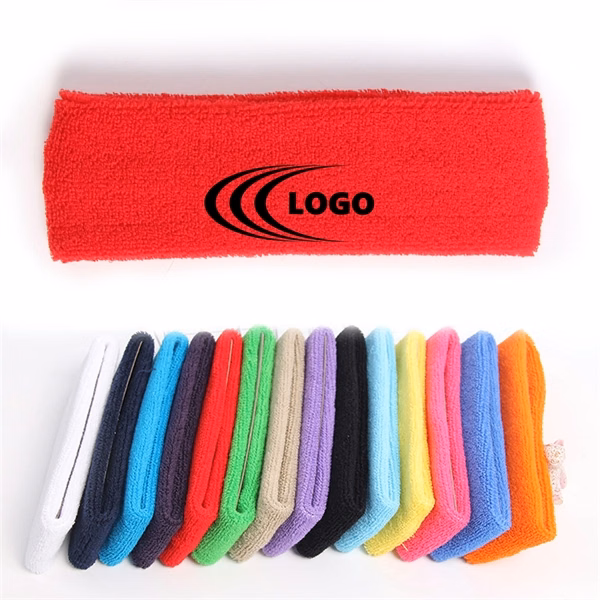 Elastic Sports Sweatband with Direct Embroidery