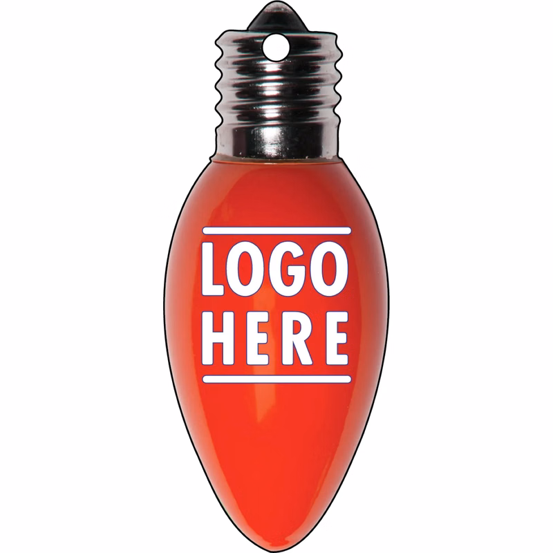 1/4" Recycled Wood Ornaments-LightBulb 1 - Red