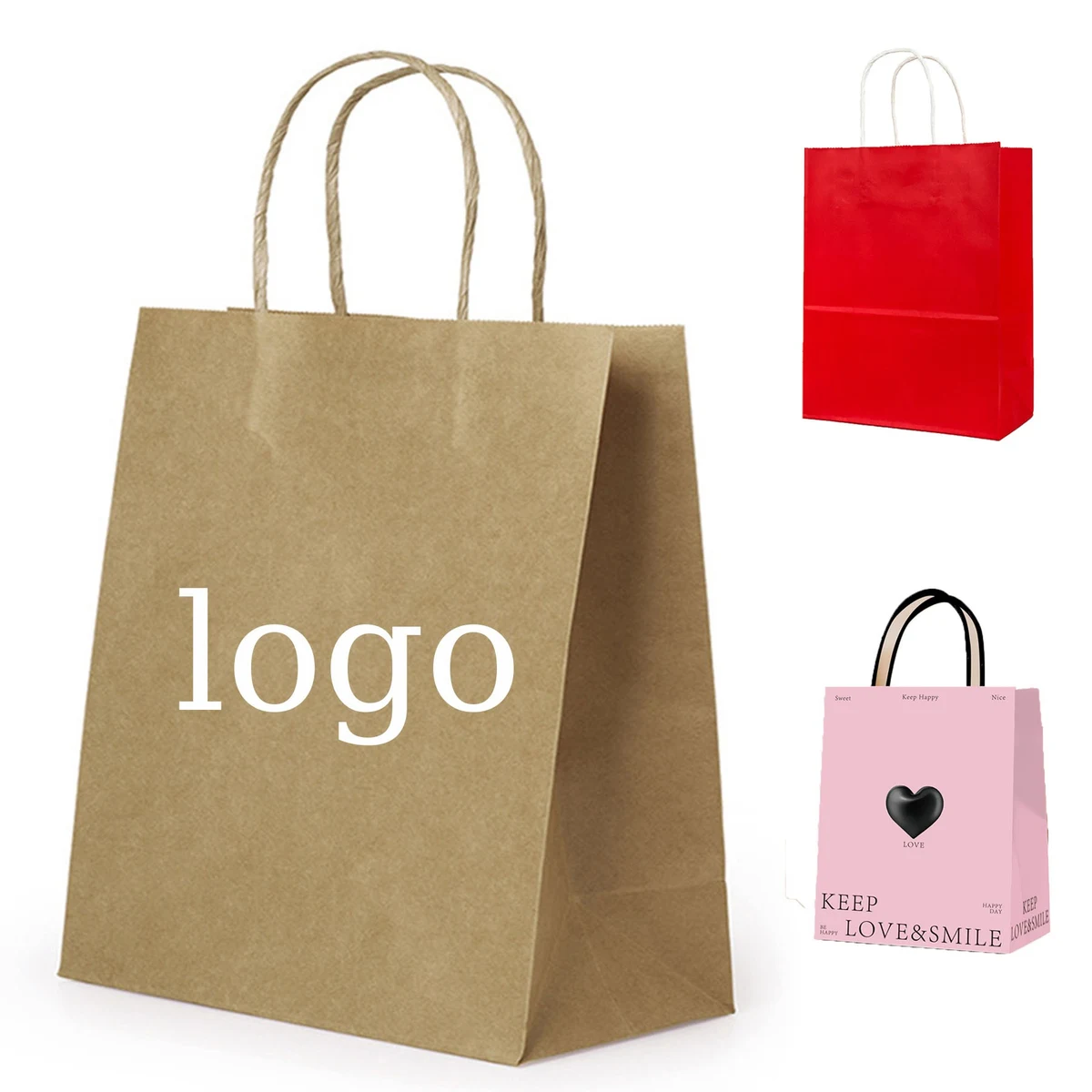 Customized Kraft Paper Gift Bags 1