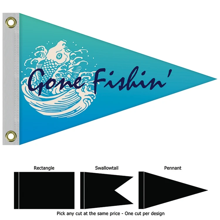 Single Reverse Nylon Boat Flag (12"x18") 1