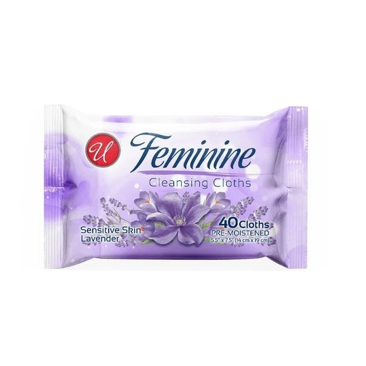 Feminine Cleansing Wipes - Lavender 40 Pack 1