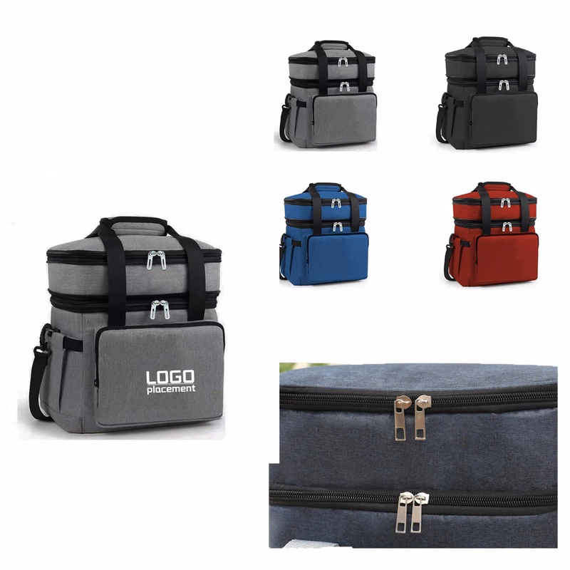Customized double-layer lunch box bag insulation bag