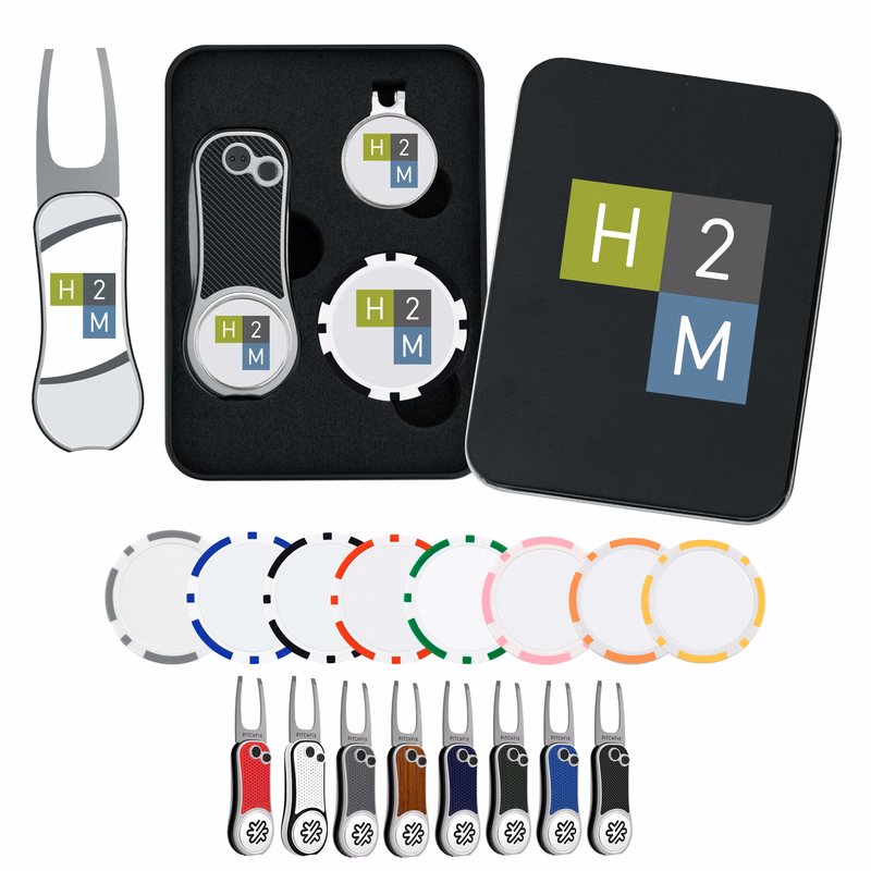 Pitchfix XL Golf Divot Tool Gift Set w/ Poker Chip