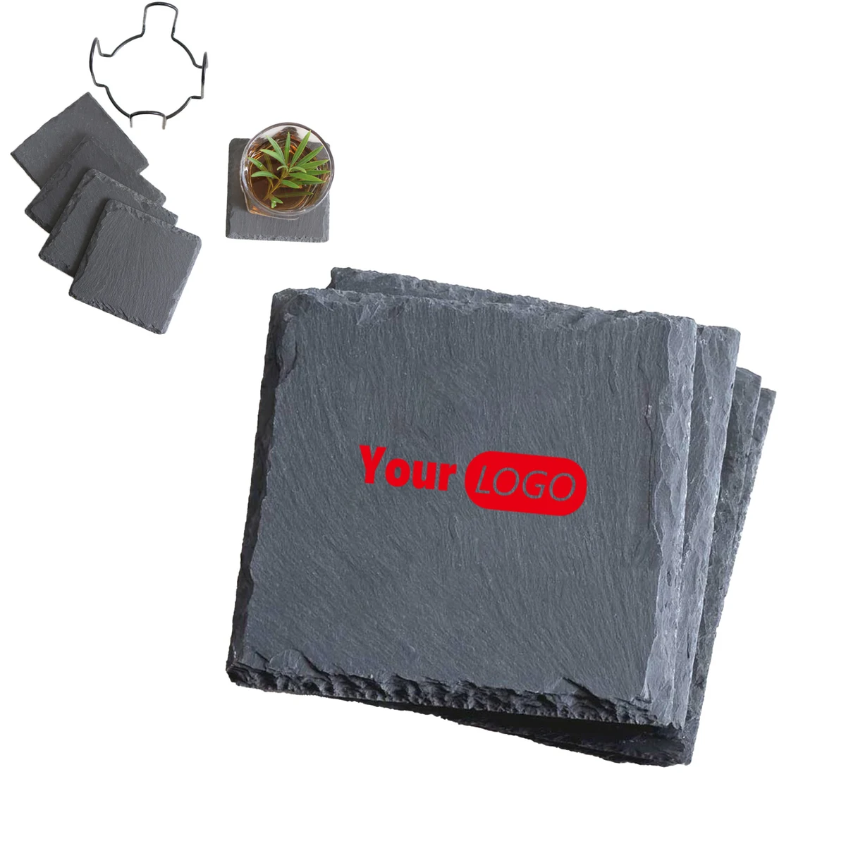 Engraved Square Slate Table Mat 1
