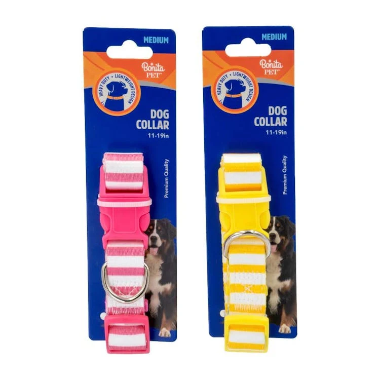 Striped Dog Collars - Medium Assorted 1