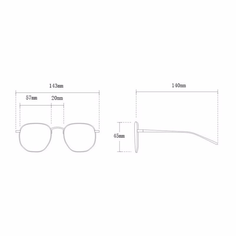 Fashionable rectangular retro sunglasses