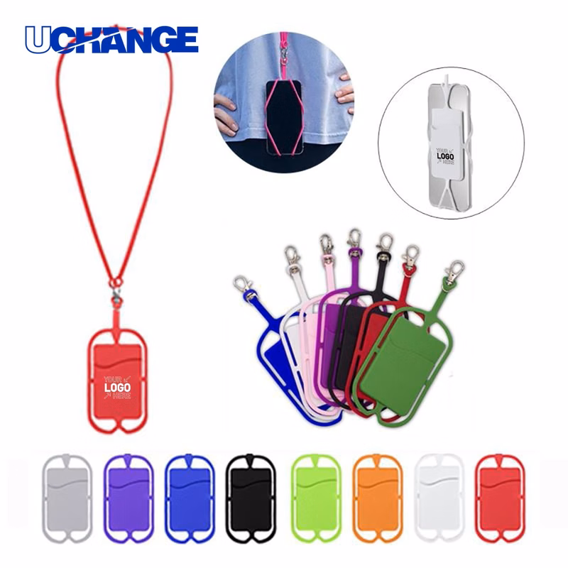 Silicone Phone Lanyard with Pocket