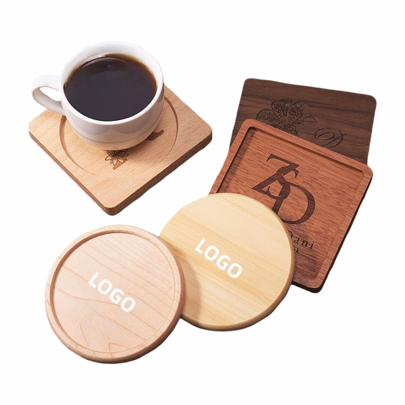 Premium Natural Wood Coaster Set