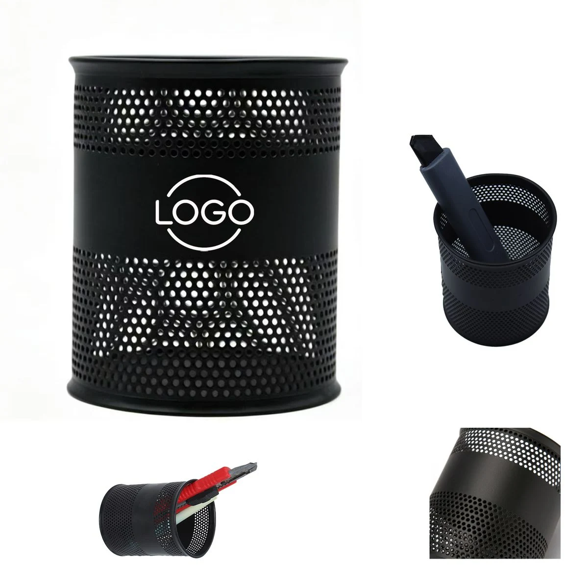 Metal Wire Mesh Round Pen Holder 1