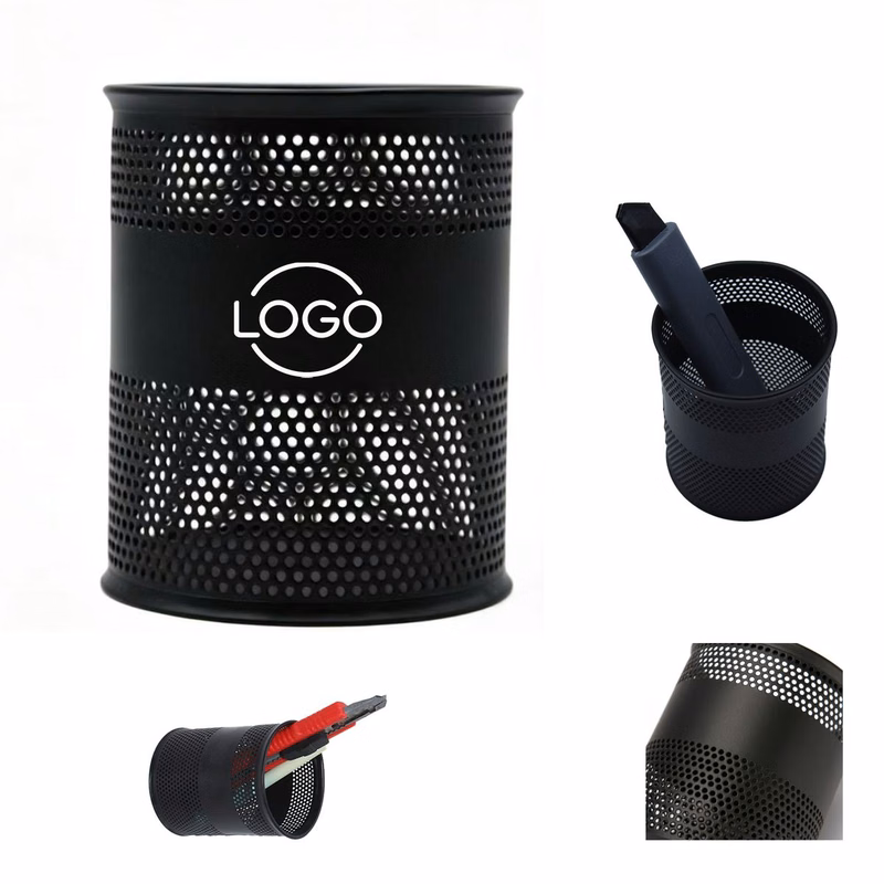 Metal Wire Mesh Round Pen Holder