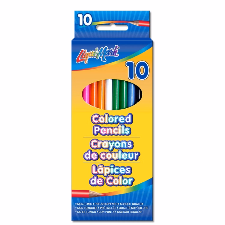 10 Pack Colored Pencils 7" Pre-Sharpened - Assorted Colors