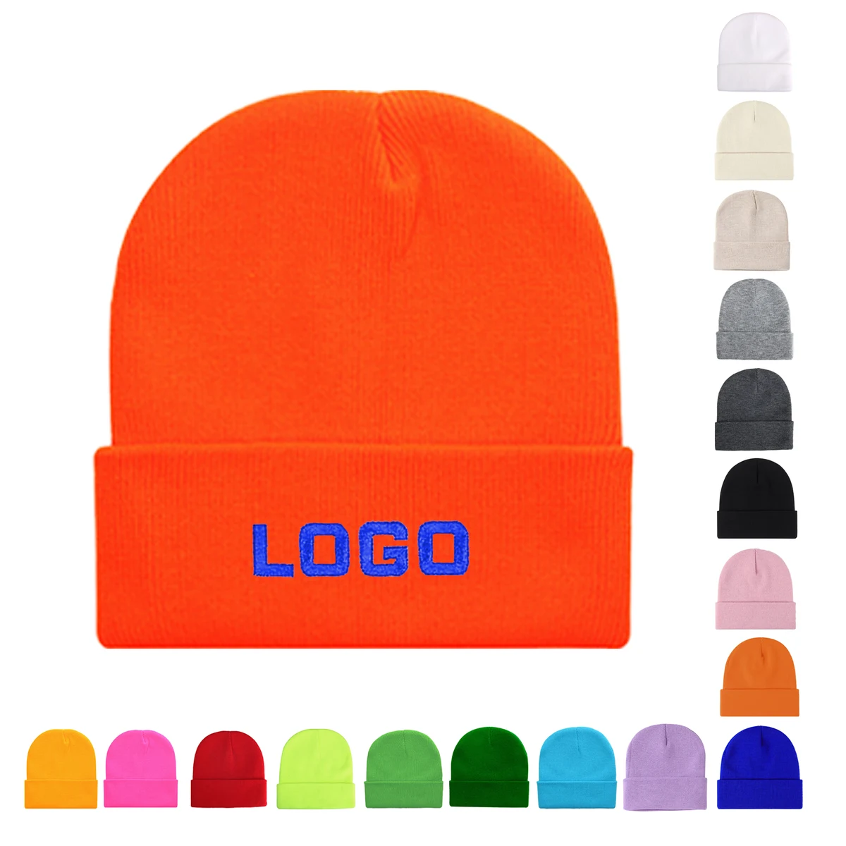 Winter Beanie Acrylic Knit Cuffed Hat 1