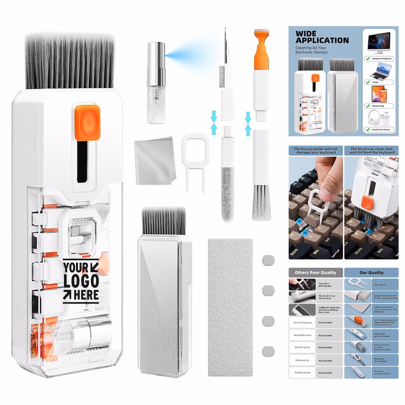 Multi-Function PC Electronic Keyboard Cleaner Kit 10-in-1 Computer Screen Cleaning Brush Tool