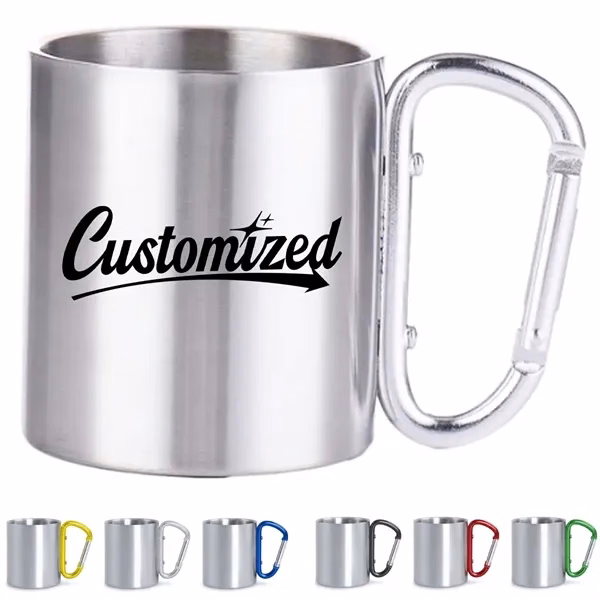 Custom 13 oz Stainless Steel Mug with Carabiner — Adventure Hydration Gear