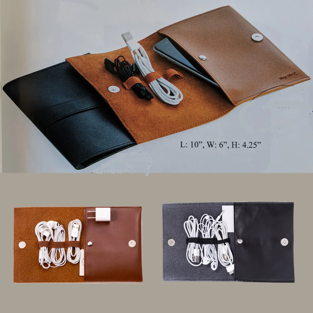 Leatherette Travel Charger and Accessories Pouch 1