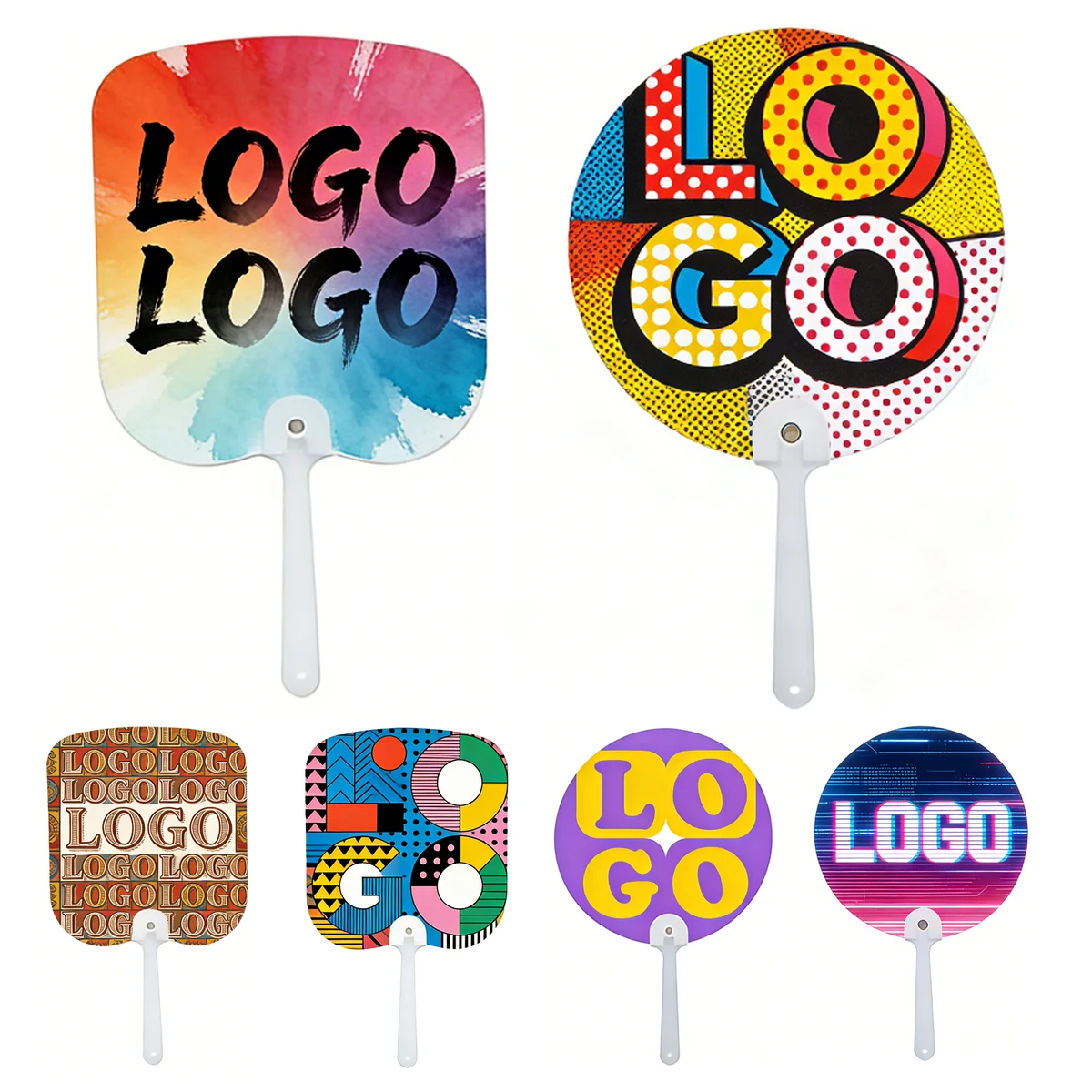Double-Sided Full-Color Printed Plastic Fan 1