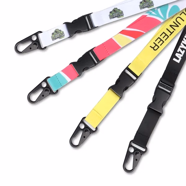 Custom 36" Polyester Detachable Lanyard with Metal Sling Clasp — Professional Event Badge