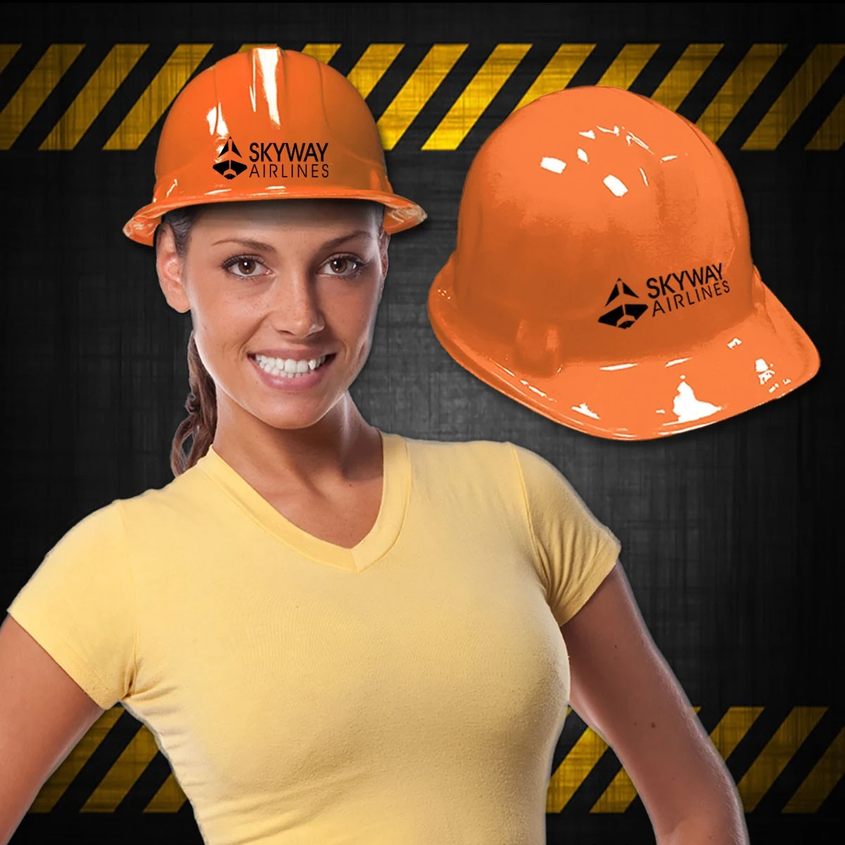 Orange Plastic Construction Hat 1