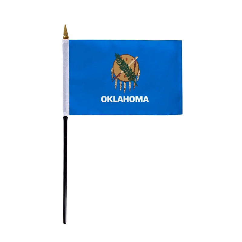 4"x6" & 12"x18'' Oklahoma ePoly Printed Stick Flags