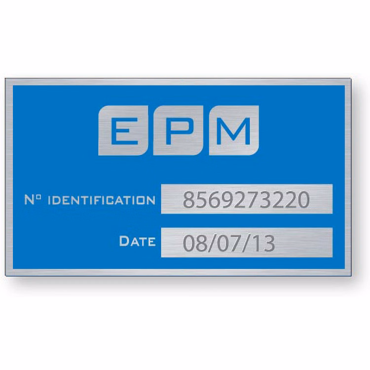 .032 Etched & Filled Satin Aluminum Plate, 15 Sq/In, Black Imprint