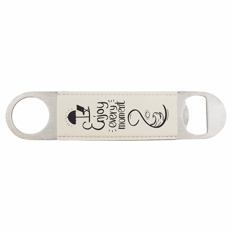1 1/2" x 7"  Laserable Leatherette Bottle Opener