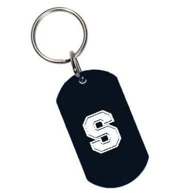 Black Anodized Aluminum Dog Tag Key Chain 1