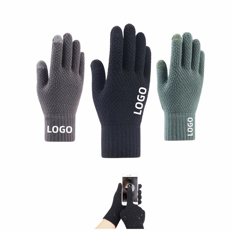 Gloves Winter Knitted Touchscreen Fingers