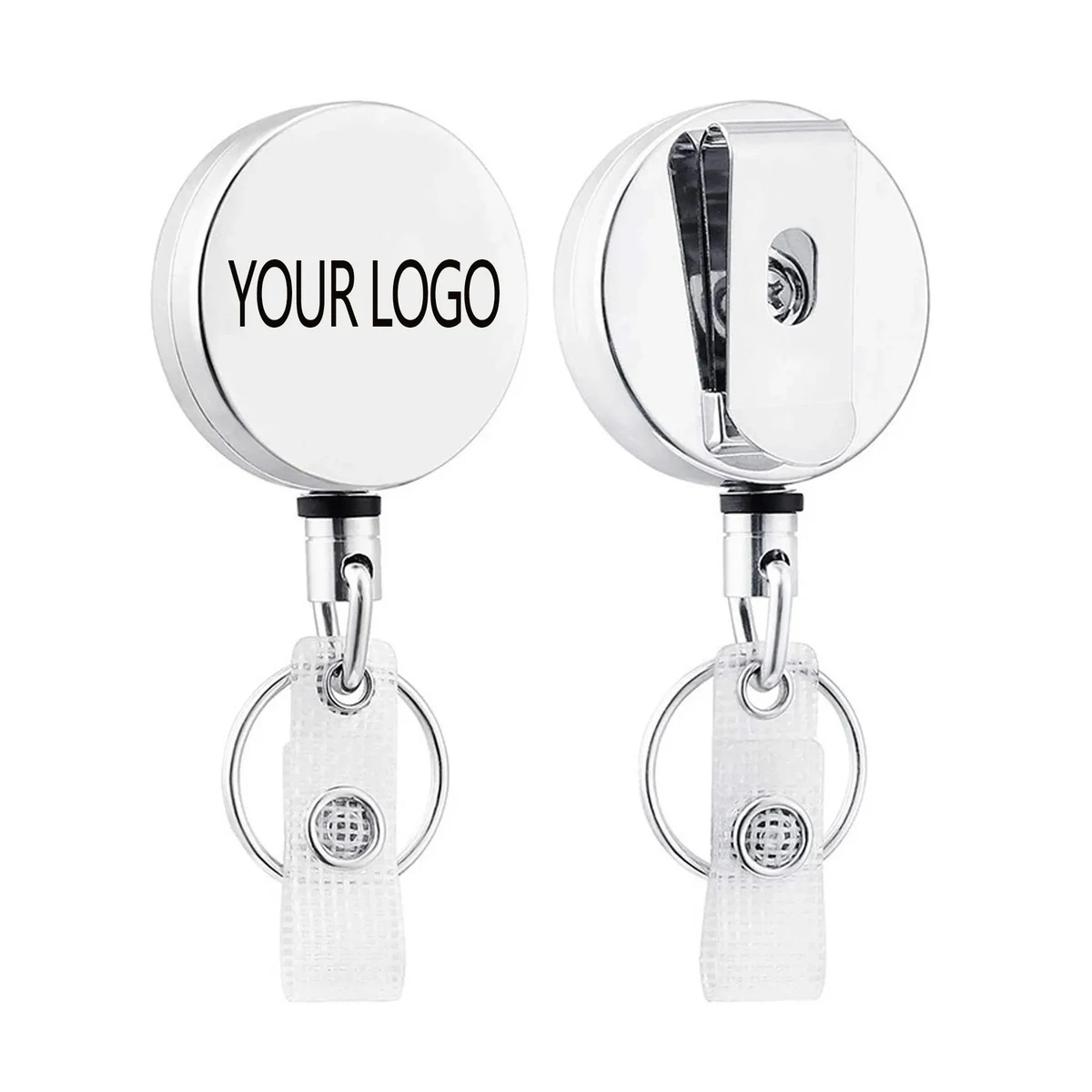 Metal Round Badge Reel With Belt Clip MOQ 100" 1
