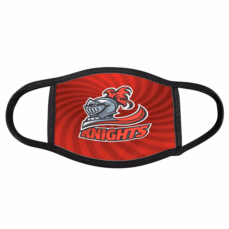 Sublimated Large Face Mask with Black Trim