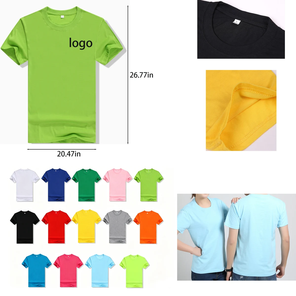 Custom Crew Neck Short Sleeve T-shirt for Advertising 1