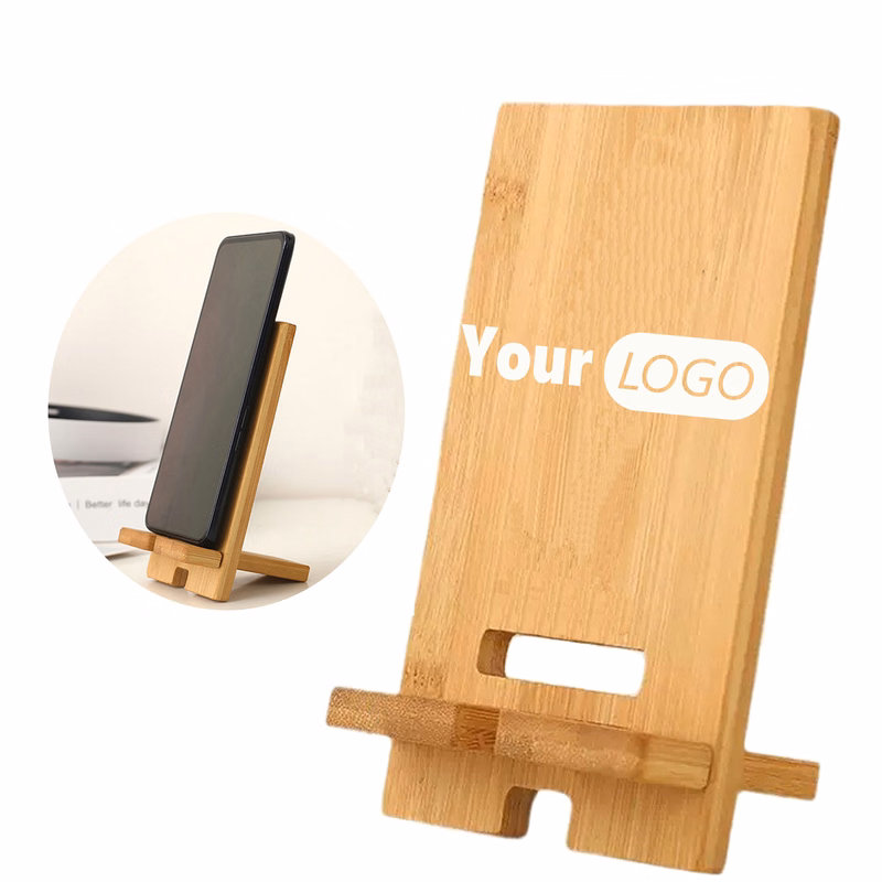 Portable Simple Customizable Wooden Stand for Desk Phones