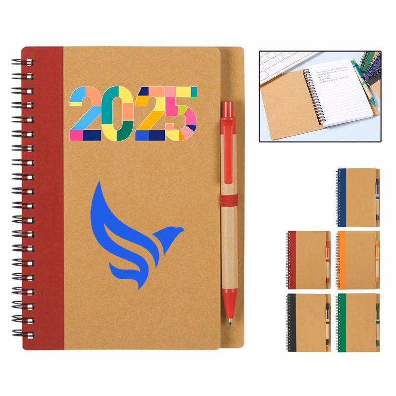 Classic Kraft Paper Notebook With Pen for Students 5" x 4.4"