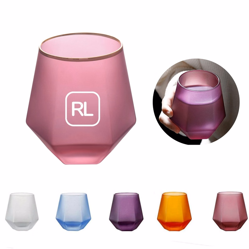 11 Oz Frosted Diamond Shaped Whiskey Glass