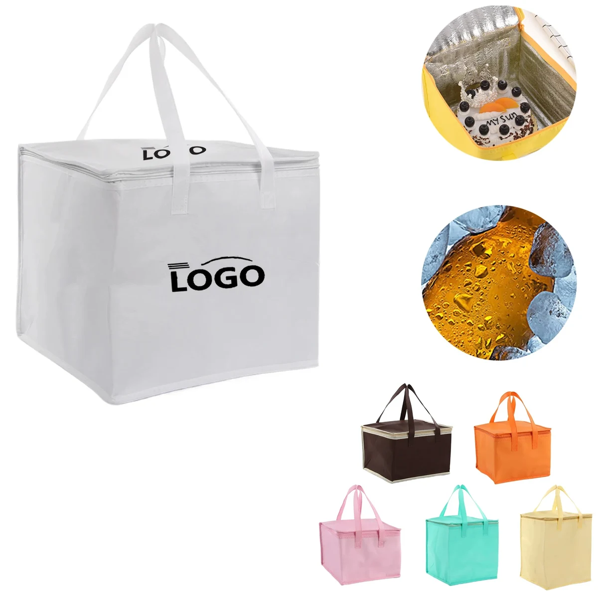 MOQ50 Waterproof Zippered Non-woven Insulated Bag 1