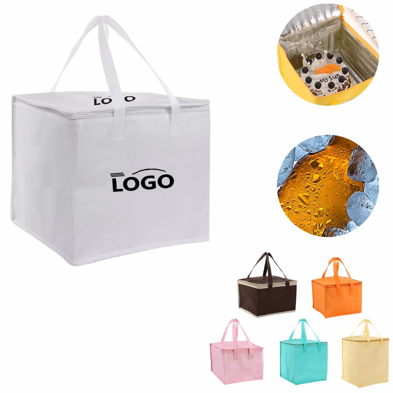 MOQ50 Waterproof Zippered Non-woven Insulated Bag