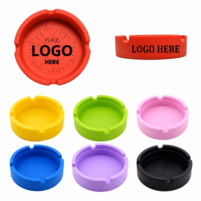 Flexible Silicone Round Ashtray Unbreakable Heat ResistantSmoking Accessories