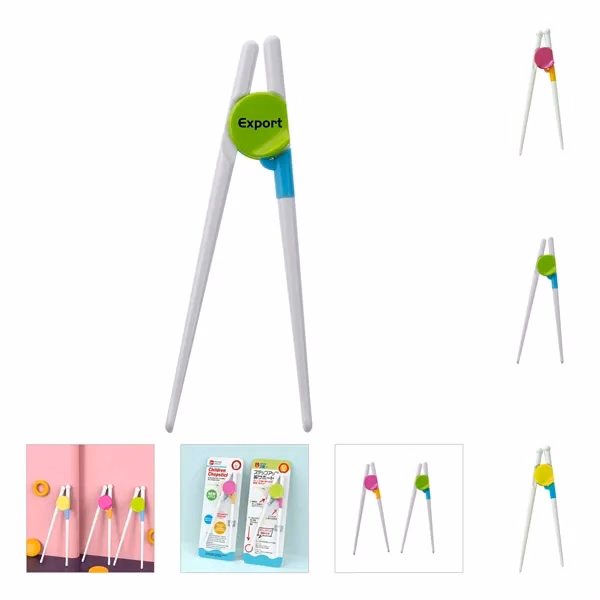 Custom Silicone Training Chopsticks with Ergonomic Grip — Family Meal Promo Gift
