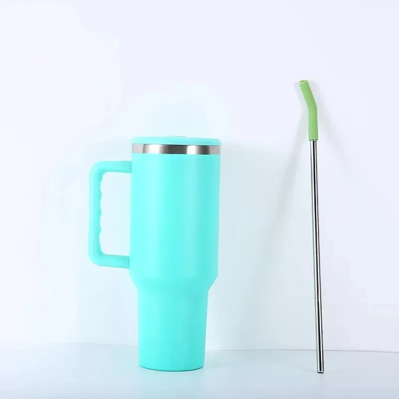 40 oz Tumbler with Handle and Straw Lid 1
