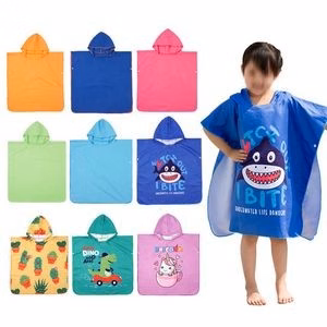 Kids Microfiber Summer Beach Poncho Cape Towel