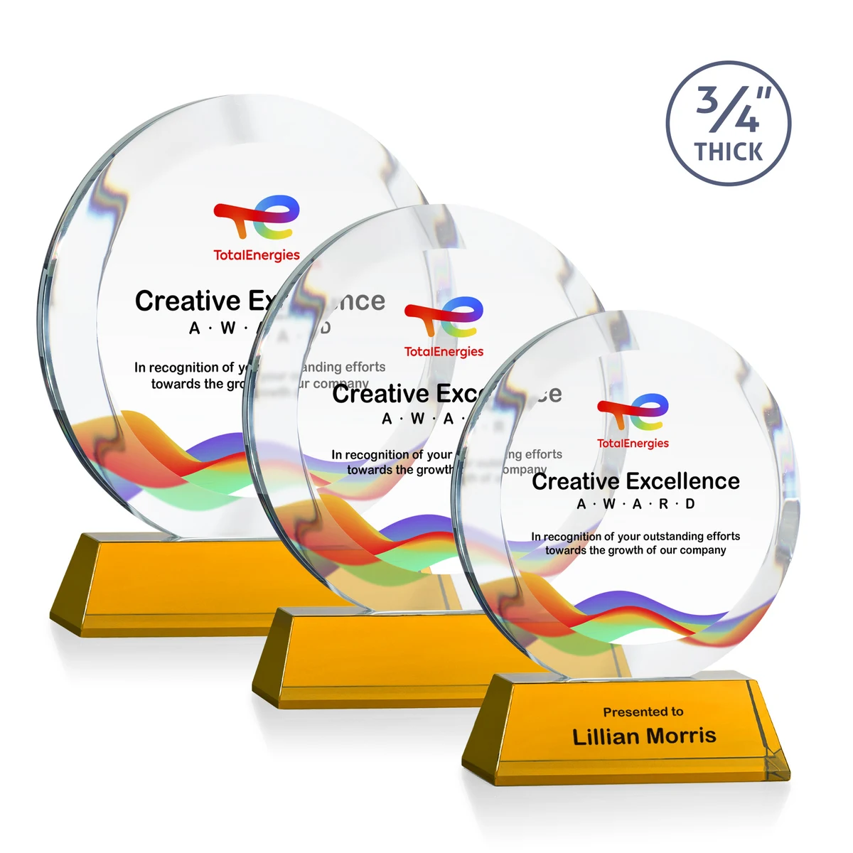 Gibralter VividPrint™ Award on Newhaven Base - Amber 1