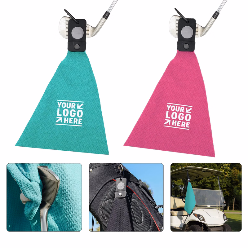 Men Women Industrial Strength Magnetic Waffle Weave Microfiber Golf Towel With Carabiner Clip