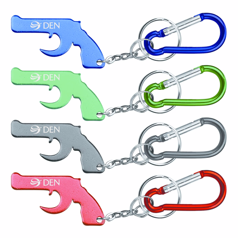 Gun Shape Bottle Opener Key Chain & carabineer
